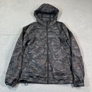 Lucky Brand Jacket Men S Gray Camo Full Zip Performance Hooded Windbreaker